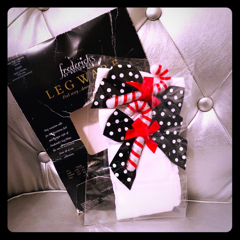 Fredric’s of Hollywood Candy Cane Thigh Highs NWT